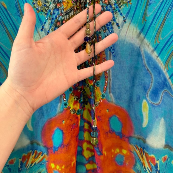 Camilla Short Lace Up Kaftan in "Take My Hand". One Size - Picture 11 of 14